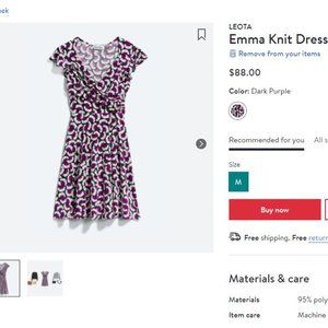 NWT Leota Faux Wrap Floral Midi Dress Sz Med